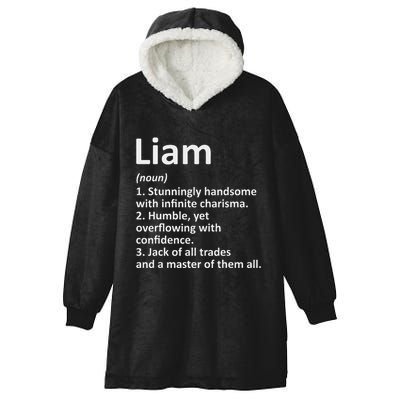 Liam Definition Personalized Name Funny Birthday Gift Idea Hooded Wearable Blanket