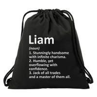 Liam Definition Personalized Name Funny Birthday Gift Idea Drawstring Bag
