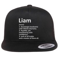 Liam Definition Personalized Name Funny Birthday Gift Idea Flat Bill Trucker Hat