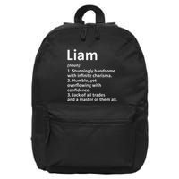 Liam Definition Personalized Name Funny Birthday Gift Idea 16 in Basic Backpack