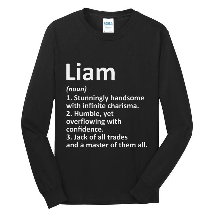 Liam Definition Personalized Name Funny Birthday Gift Idea Tall Long Sleeve T-Shirt