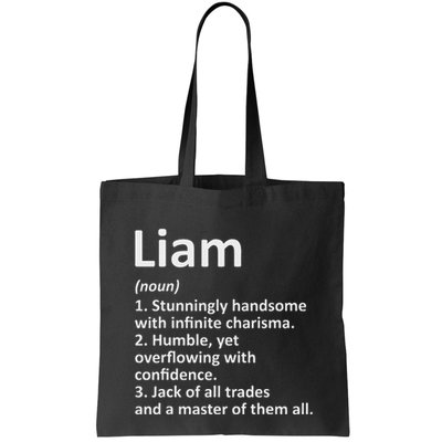 Liam Definition Personalized Name Funny Birthday Gift Idea Bag