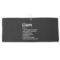 Liam Definition Personalized Name Funny Birthday Gift Idea Large Microfiber Waffle Golf Towel
