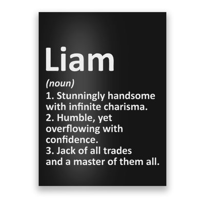 Liam Definition Personalized Name Funny Birthday Gift Idea Poster