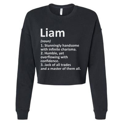 Liam Definition Personalized Name Funny Birthday Gift Idea Cropped Pullover Crew