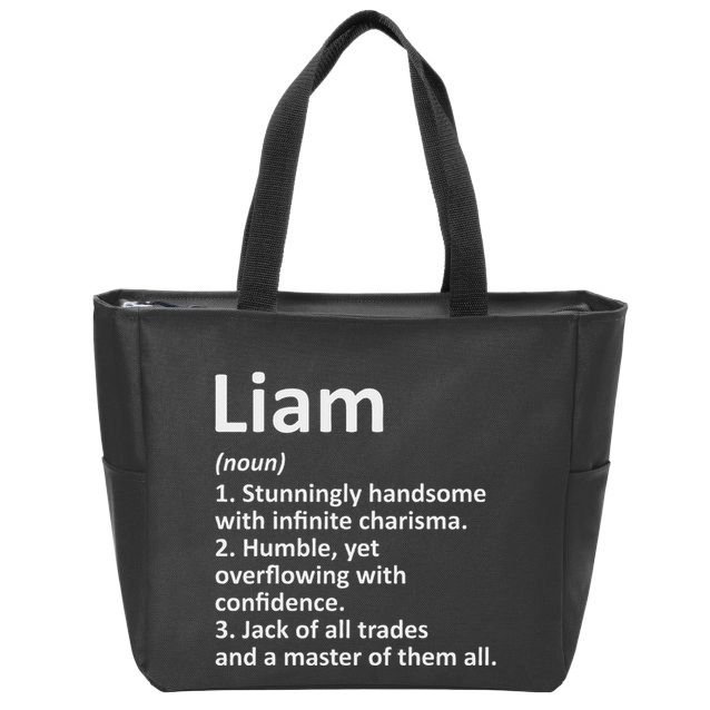 Liam Definition Personalized Name Funny Birthday Gift Idea Zip Tote Bag