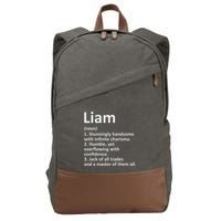 Liam Definition Personalized Name Funny Birthday Gift Idea Cotton Canvas Backpack
