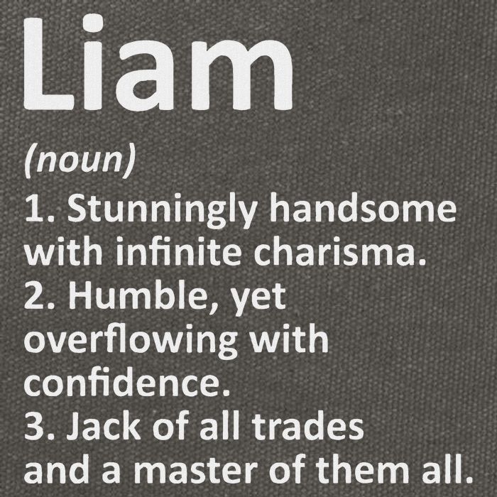 Liam Definition Personalized Name Funny Birthday Gift Idea Cotton Canvas Backpack