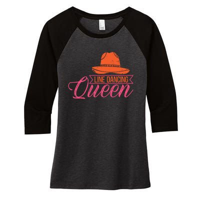 Line Dancing Queen T Women's Tri-Blend 3/4-Sleeve Raglan Shirt