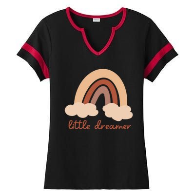 Little Dreamer Rainbow Cute Gift Ladies Halftime Notch Neck Tee