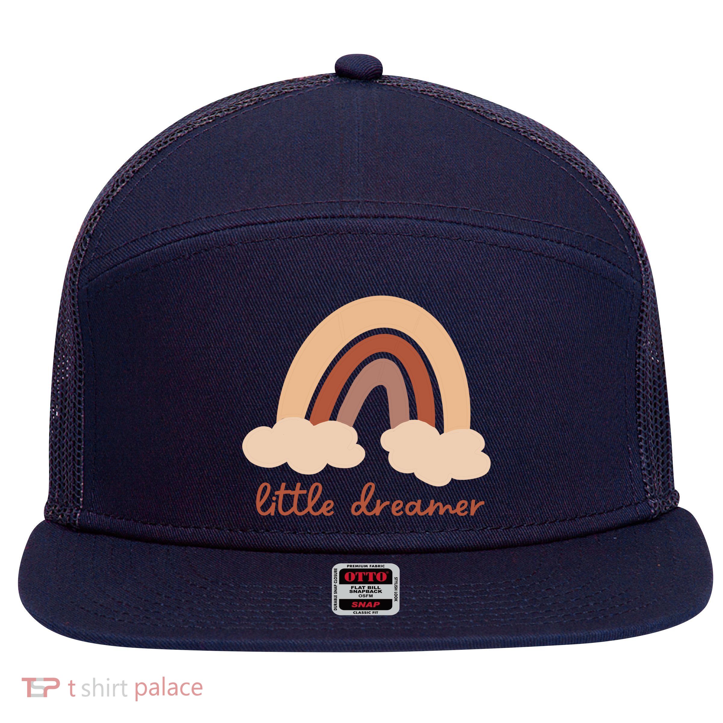 Little Dreamer Rainbow Cute Gift 7 Panel Mesh Trucker Snapback Hat