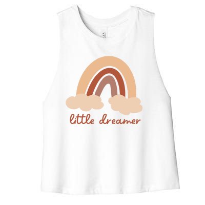 Little Dreamer Rainbow Cute Gift Women's Racerback Cropped Tank