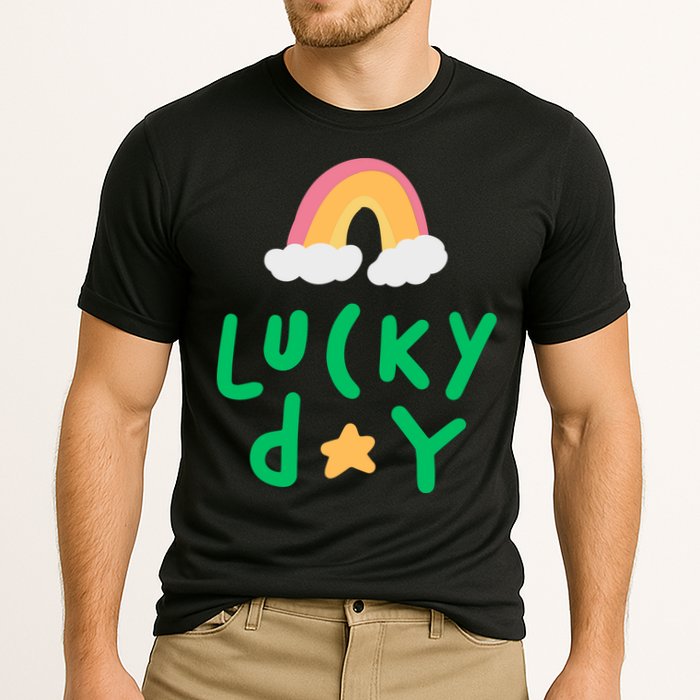 Lucky Day Rainbow Star St Patrick's Day Cooling Performance Crew T-Shirt