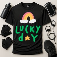 Lucky Day Rainbow Star St Patrick's Day Cooling Performance Crew T-Shirt