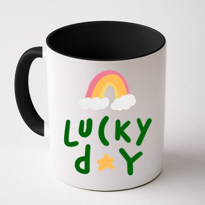 Lucky Day Rainbow Star St Patrick's Day Mug