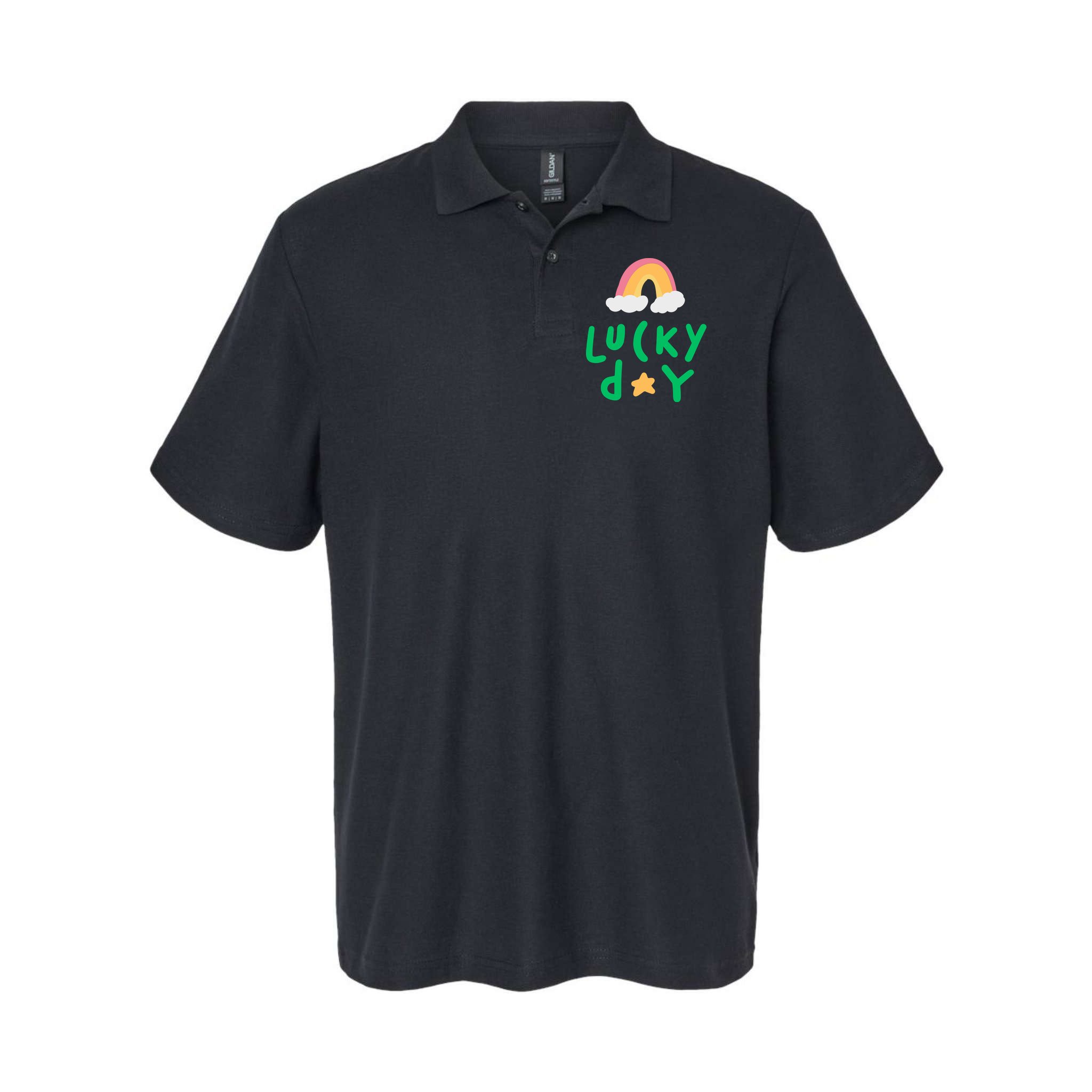 Lucky Day Rainbow Star St Patrick's Day Polo