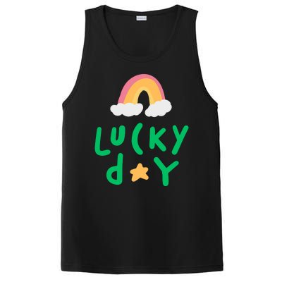 Lucky Day Rainbow Star St Patrick's Day PosiCharge Competitor Tank