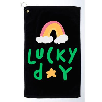Lucky Day Rainbow Star St Patrick's Day Golf Towel