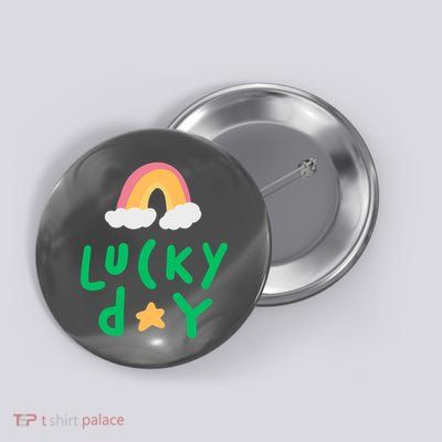 Lucky Day Rainbow Star St Patrick's Day Button