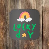 Lucky Day Rainbow Star St Patrick's Day Coaster