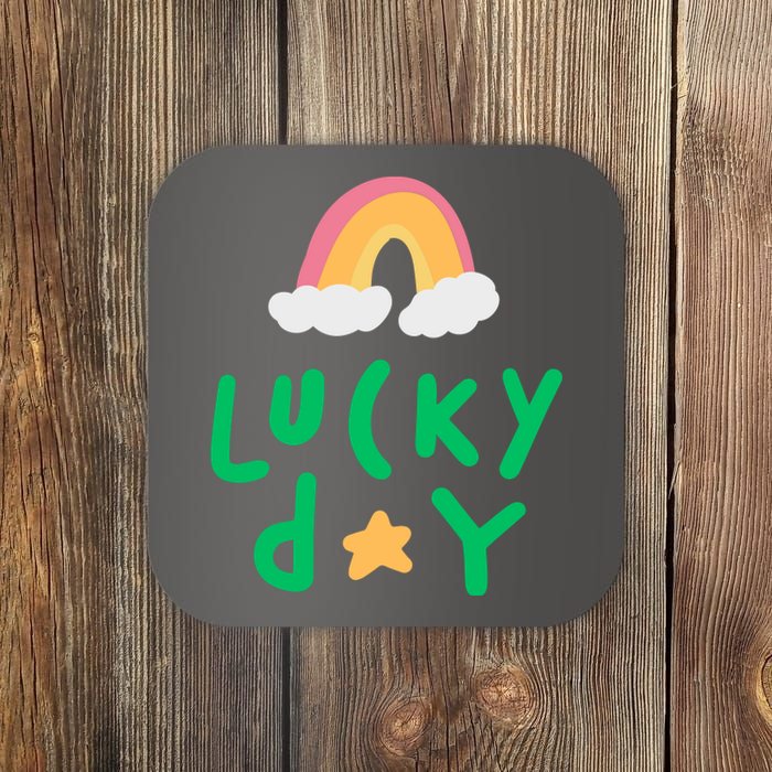 Lucky Day Rainbow Star St Patrick's Day Coaster