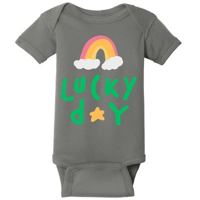 Lucky Day Rainbow Star St Patrick's Day Baby Bodysuit