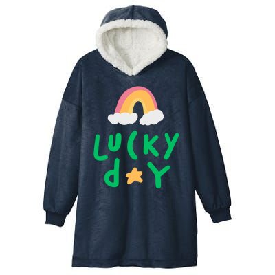 Lucky Day Rainbow Star St Patrick's Day Hooded Wearable Blanket