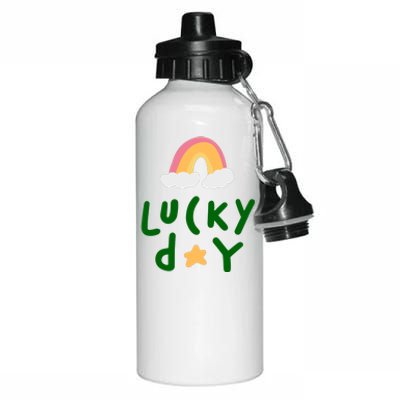 Lucky Day Rainbow Star St Patrick's Day Aluminum Water Bottle