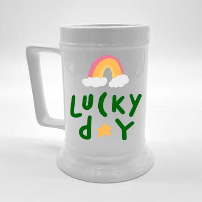 Lucky Day Rainbow Star St Patrick's Day Beer Stein