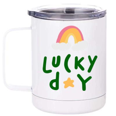 Lucky Day Rainbow Star St Patrick's Day 12 oz Stainless Steel Tumbler Cup