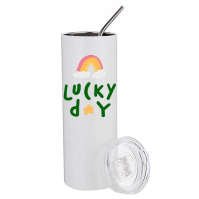 Lucky Day Rainbow Star St Patrick's Day Stainless Steel Tumbler