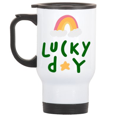 Lucky Day Rainbow Star St Patrick's Day Stainless Steel Travel Mug