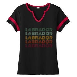 Labrador Dog Retro Ladies Halftime Notch Neck Tee