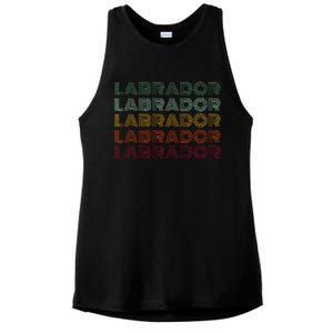 Labrador Dog Retro Ladies PosiCharge Tri-Blend Wicking Tank