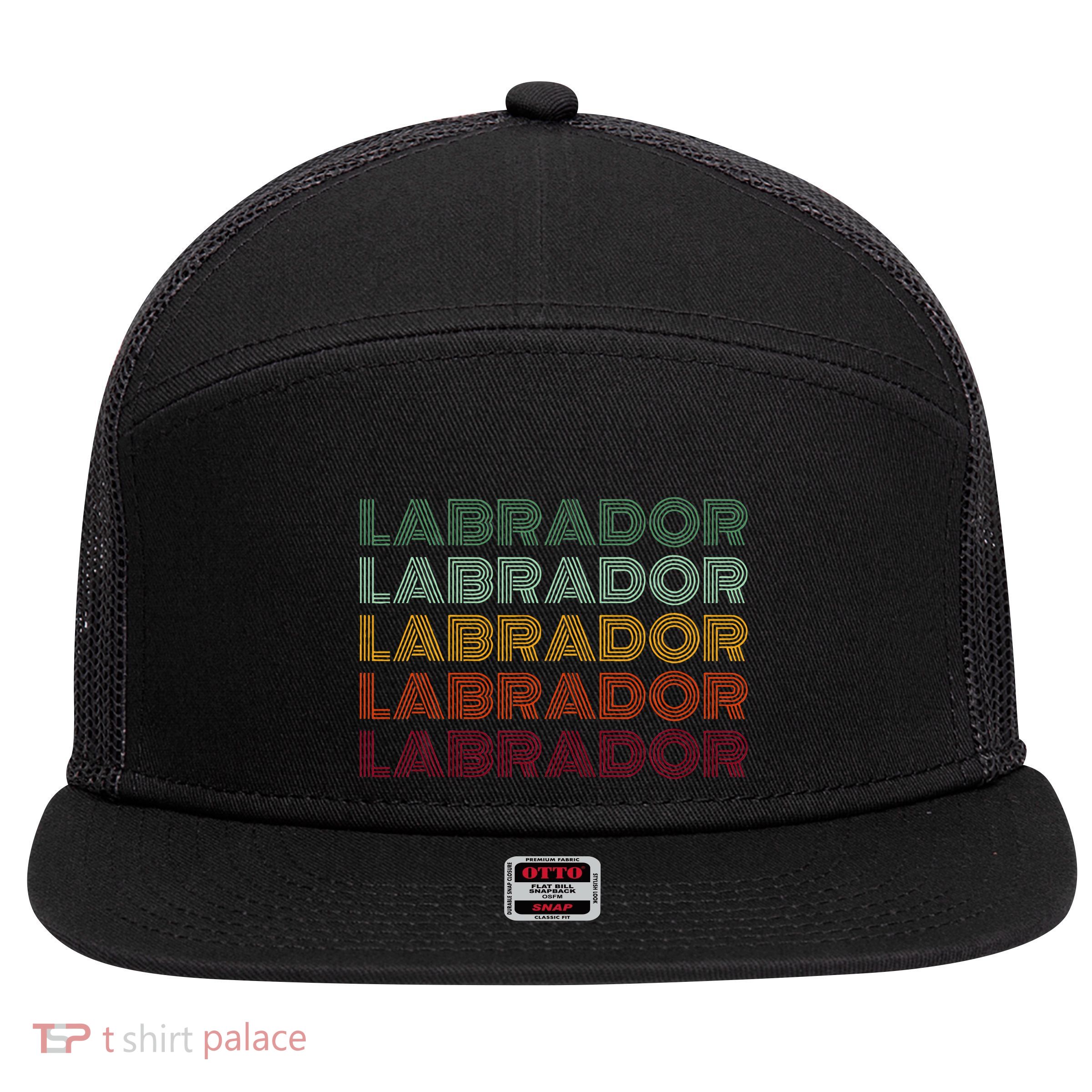 Labrador Dog Retro 7 Panel Mesh Trucker Snapback Hat