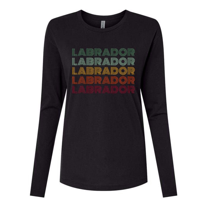 Labrador Dog Retro Womens Cotton Relaxed Long Sleeve T-Shirt