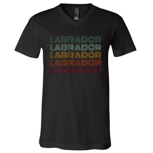 Labrador Dog Retro V-Neck T-Shirt