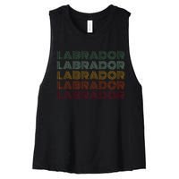 Labrador Dog Retro Women's Racerback Cropped Tank