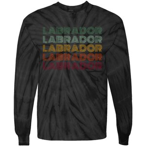 Labrador Dog Retro Tie-Dye Long Sleeve Shirt