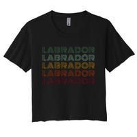 Labrador Dog Retro Women's Crop Top Tee