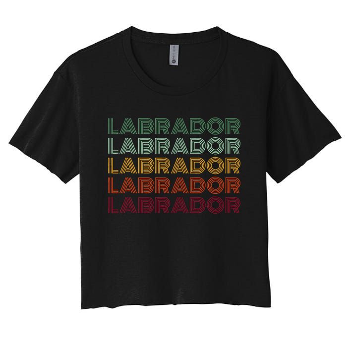 Labrador Dog Retro Women's Crop Top Tee