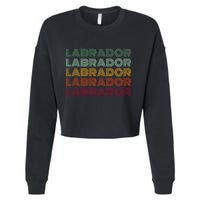 Labrador Dog Retro Cropped Pullover Crew