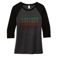 Labrador Dog Retro Women's Tri-Blend 3/4-Sleeve Raglan Shirt