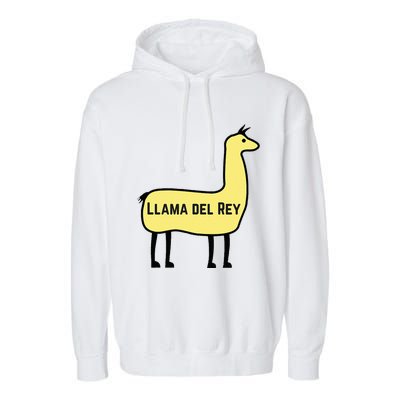 Llama Del Rey Lana Funny Music Animal Garment-Dyed Fleece Hoodie