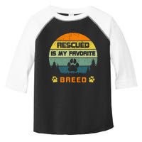 Love Dogs Rescue Rescued Is My Favorite Breed Vintage Paw Toddler Fine Jersey T-Shirt