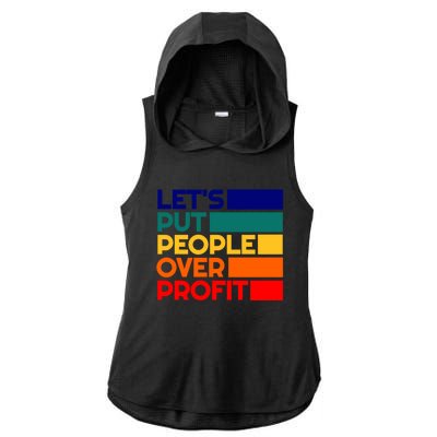 Leftist Democratic Socialist Union Retro People Over Profit Gift Ladies PosiCharge Tri-Blend Wicking Draft Hoodie Tank