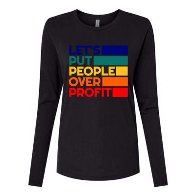 Leftist Democratic Socialist Union Retro People Over Profit Gift Womens Cotton Relaxed Long Sleeve T-Shirt