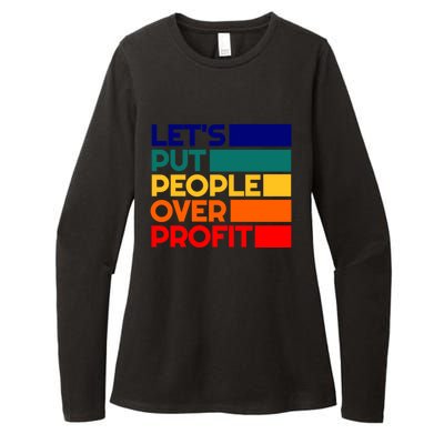 Leftist Democratic Socialist Union Retro People Over Profit Gift Womens CVC Long Sleeve Shirt