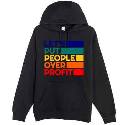 Leftist Democratic Socialist Union Retro People Over Profit Gift Premium Pullover Hoodie