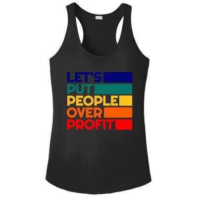 Leftist Democratic Socialist Union Retro People Over Profit Gift Ladies PosiCharge Competitor Racerback Tank